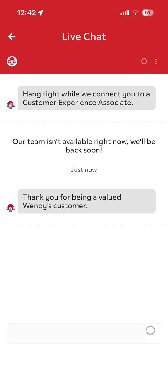 brokenrobstar's tweet photo. @Wendys. Did a mobile order from the local Wendy’s today. Was missing some of the order. Tried to contact support and got this message. Would love some assistance. https://t.co/JOO1YSYhfJ