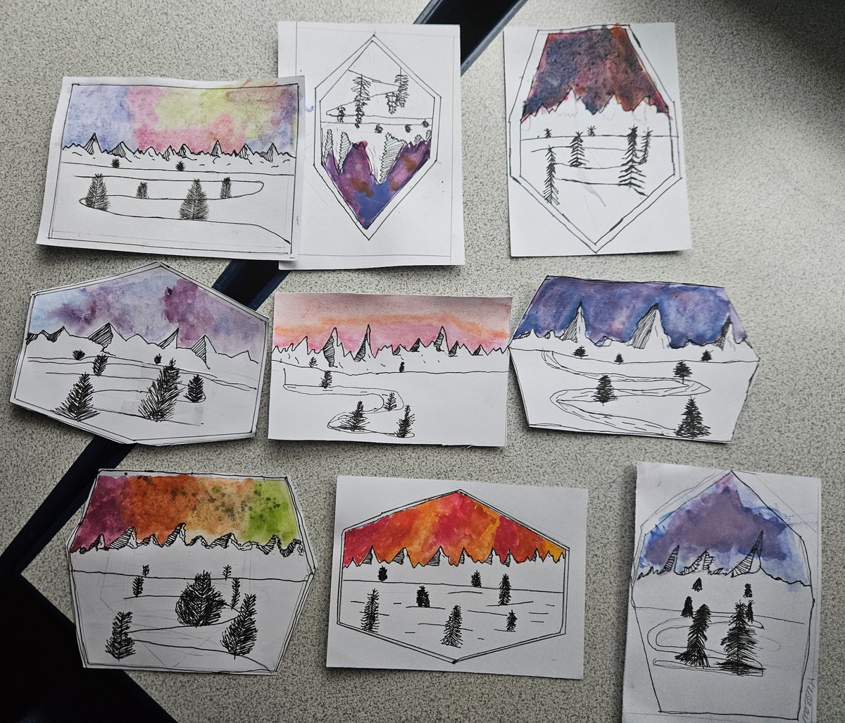 MountStewartSch's tweet photo. Ss an end of the term activity, 6J completed their own #JenAranyi landscape using watercolours. #TMSSYear6 #TMSSArt https://t.co/HuTsYAuJ8b