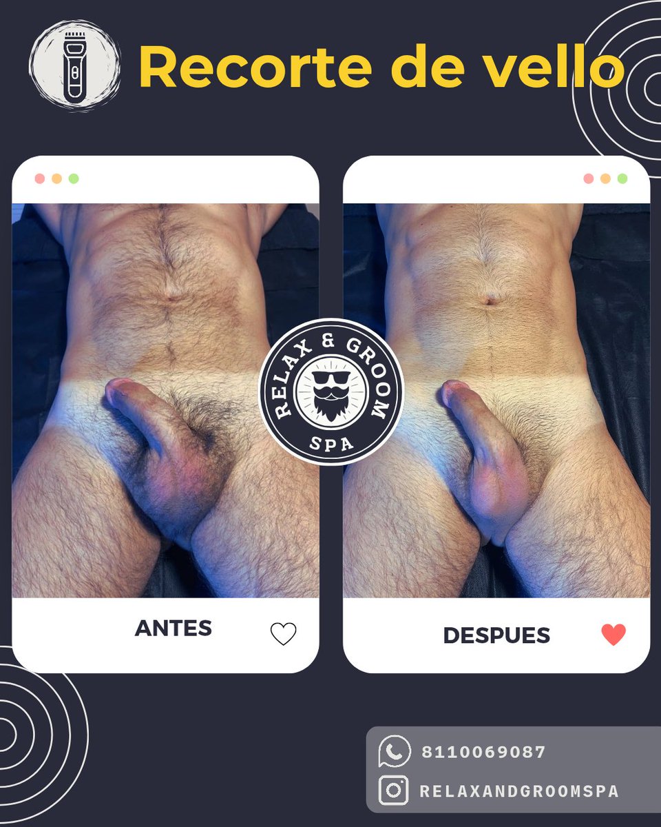 RelaxGroomSpa's tweet photo. Recorte de vello en torso y zona púbica https://t.co/Bq8J4ahyxM