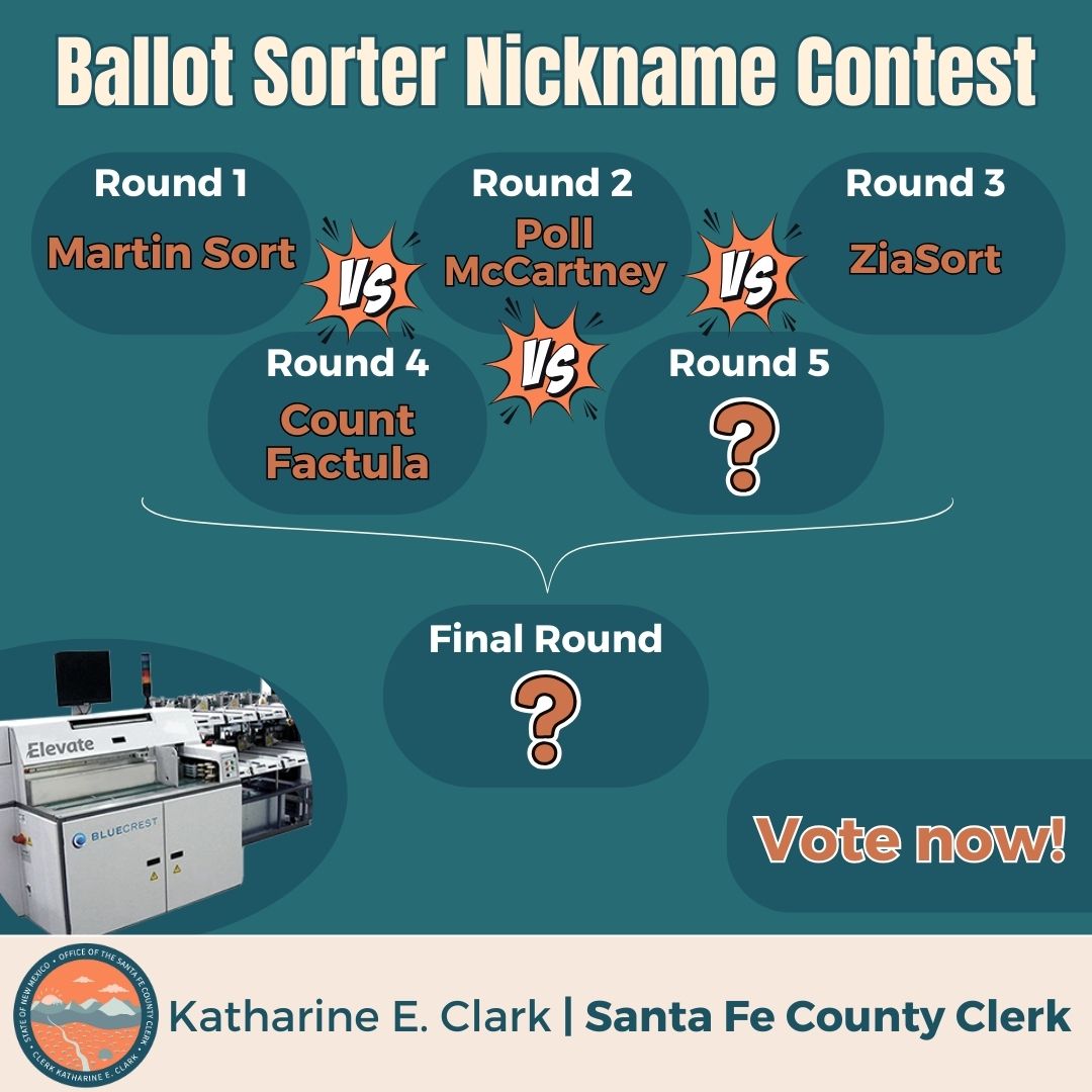 🏆 Ballot Sorter Nickname Contest — Round 4!

✨ Round 1: Martin Sort
✨ Round 2: Poll McCartney
✨ Round 3: ZiaSort
✨ Round 4: Count Factula

Now it’s time for Round 5! 📬

Vote now at app.rankedvote.co/rv/BallotSorte…
(Link in bio!)

Let’s see which name will join the bracket.