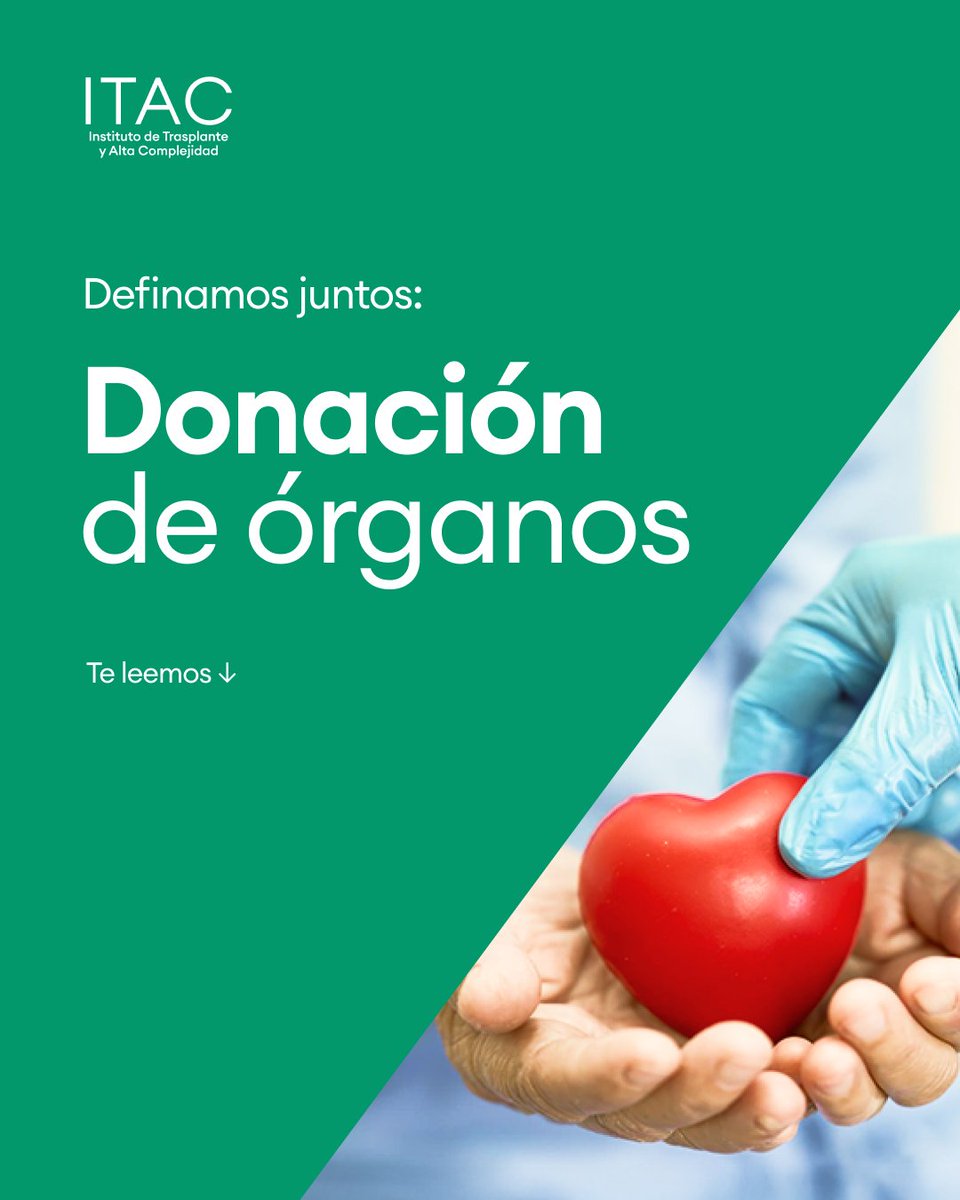 ITACargentina's tweet photo. Para cerrar la semana, queremos invitarlos a definir juntos qué significa Donar órganos.

Para ITAC significa regalar vida, es dar esperanza y es un verdadero acto de amor por el bienestar de alguien más 💚.

¿Y para vos? Te leemos 👇

#ITAC #DonaciónDeÓrganos #Trasplantes https://t.co/r2sxd8E0S9