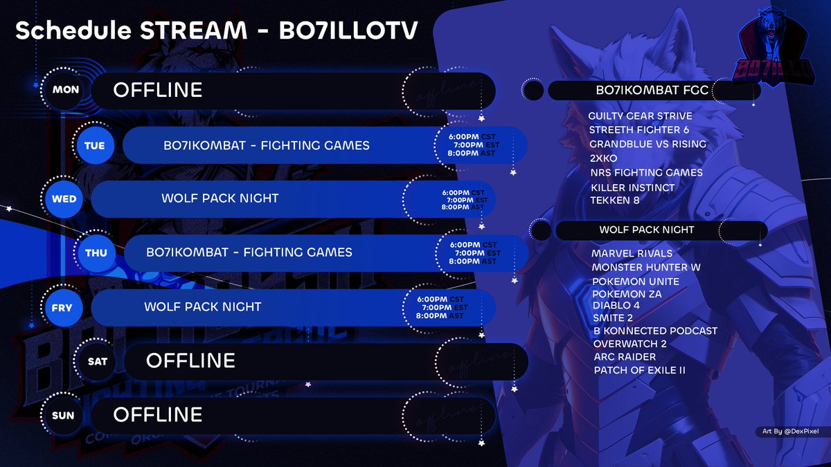 Esta noche 8PM (AST) 🐺📷
<a href="/gbvs_official/">GBVS/Granblue Fantasy Versus</a> Open Lobby &amp; FT5 con la manada.  ¿Quieres FT5? 

📷 En vivo por: twitch.tv/bo7illotv

#GBVSR #Bo7iKombat #FGC #SomosLobos