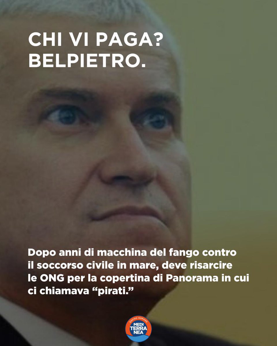 RescueMed's tweet image. Maurizio #Belpietro condannato per diffamazione. Ci definì “pirati” sulla copertina di Panorama. @openarms_it @AOIcooperazione  @emergency_ong @SeaWatchItaly @SOSMedItalia @MVLouiseMichel e #Mediterranea saranno risarcite. 

Leggi il nostro comunicato👇🏾

mediterranearescue.org/it/news/chi-vi…