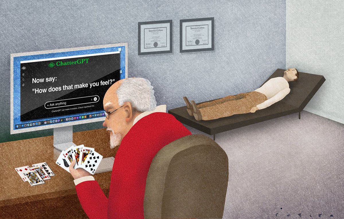 PNASNews's tweet image. Opinion: The “machinal bypass” examines how #AI can replace—not augment—our own presence. From #researchers to #clinicians, what happens when we let machines stand in for ourselves? In PNAS Front Matter: ow.ly/R0vg50XLAu0

#AI #psychology #psychiatry #MentalHealth #LLM