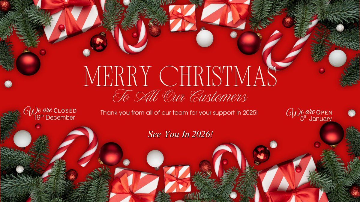 101Bathrooms's tweet photo. Merry Christmas To All Our Customers!
We would like to take this opportunity to thank you for your support in 2025 and wish you a wonderful Christmas. we are closing at 4pm on 19th December and will reopen on 5th January.  #HeatWise #TileWise #101Bathrooms https://t.co/hMzgyzz3dR