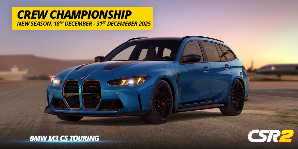 CSRRacing's tweet image. Unite your crew and fight for the ultimate reward: the BMW M3 CS Touring!
Lead your crew to victory and bring this rare, performance beast home!

zynga.social/csr2x

#CrewChampionship #BMWM3CSTouring #RaceToWin