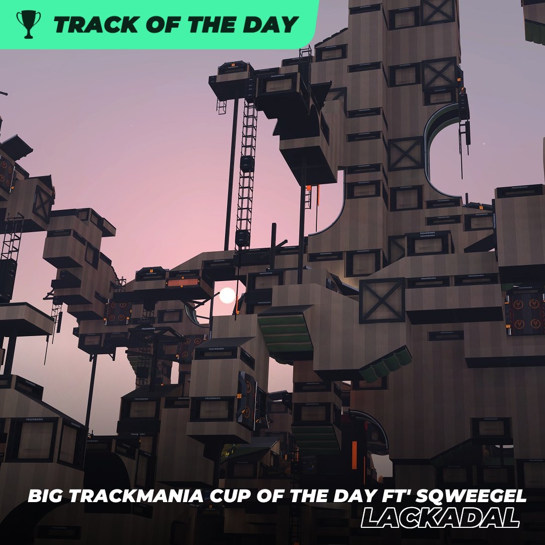 Trackmania's tweet image. The Big Trackmania Cup is being hosted the 20th/21st of December! Top players will compete for 10000€ on various maps, promising exciting races all weekend. Todays TOTD also follows this principle, waiting for you to be driven!