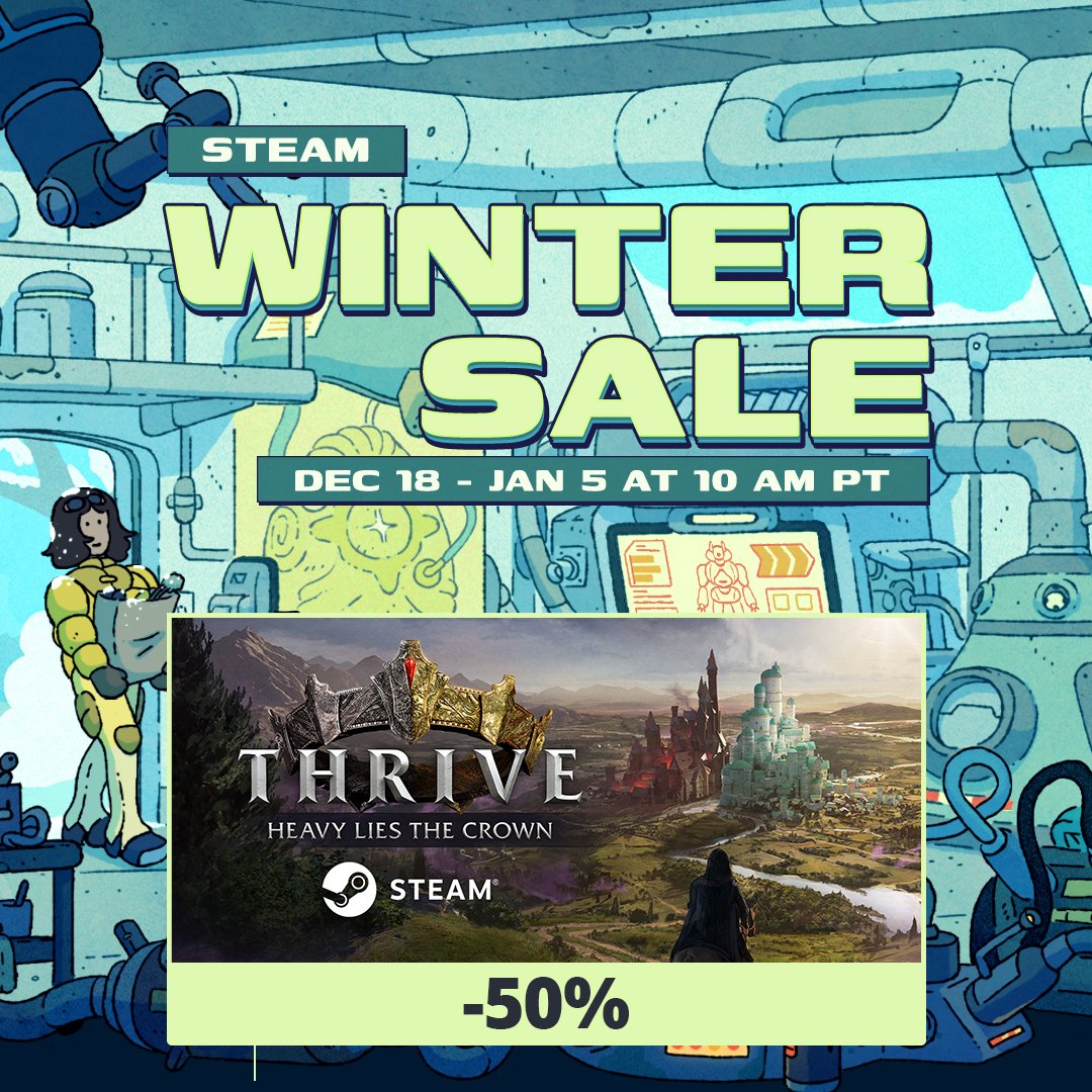 PlaySide's tweet image. A bunch of PlaySide games are 50% off until January 5th, as part of Steam's Winter Sale! ❄️

Pick up these bangers to build 🔨, defend 🛡️ and fight ⚔️ your way into the New Year!

AOD store.steampowered.com/app/1426450/Ag…
KILL KNIGHT 
Thrive store.steampowered.com/app/1245250/Th…
