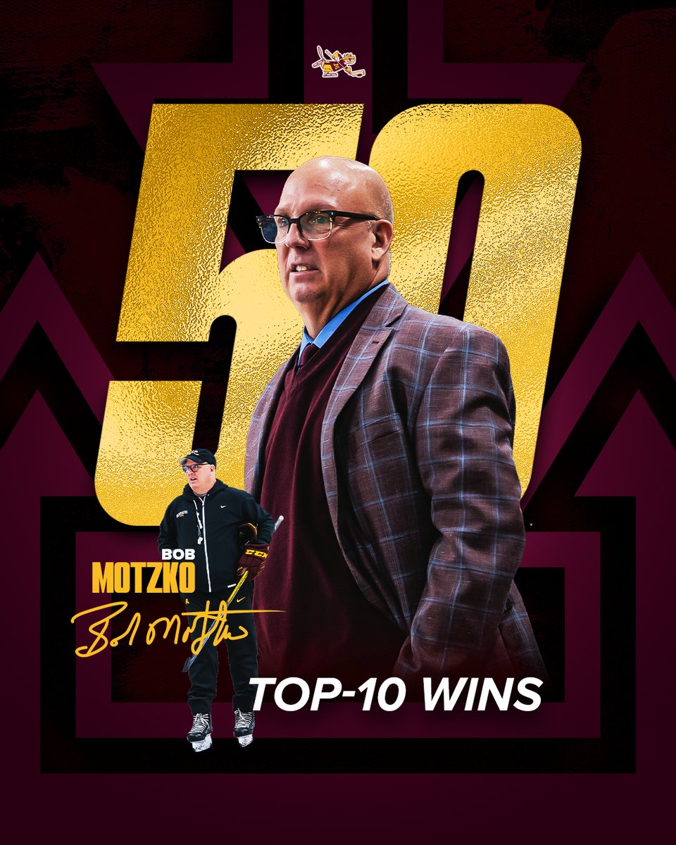 GopherHockey's tweet image. 𝐂𝐨𝐧𝐬𝐢𝐬𝐭𝐞𝐧𝐜𝐲 𝐚𝐭 𝐭𝐡𝐞 𝐡𝐢𝐠𝐡𝐞𝐬𝐭 𝐥𝐞𝐯𝐞𝐥

#PrideOnIce Head Coach Bob Motzko recorded his 50th career win against a top-10 opponent last month! 💪〽