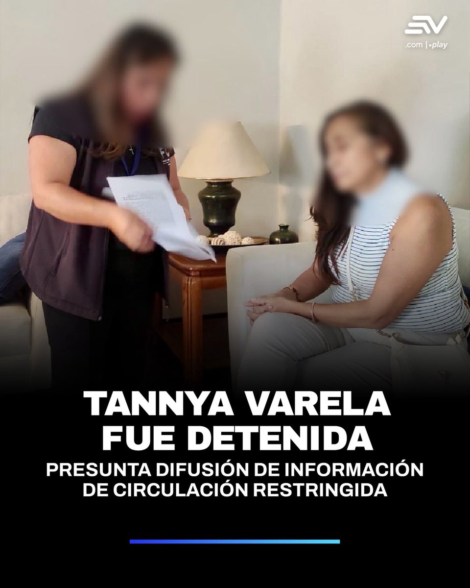🚨 Una orden de detención se ejecutó hoy, jueves 18 de diciembre de 2025, en contra de la general en servicio pasivo de Policía Nacional, Tannya Varela, en el norte de #Quito. La Fiscalía decomisó su celular y computadora personal. 📲 bit.ly/3MHwoIQ
