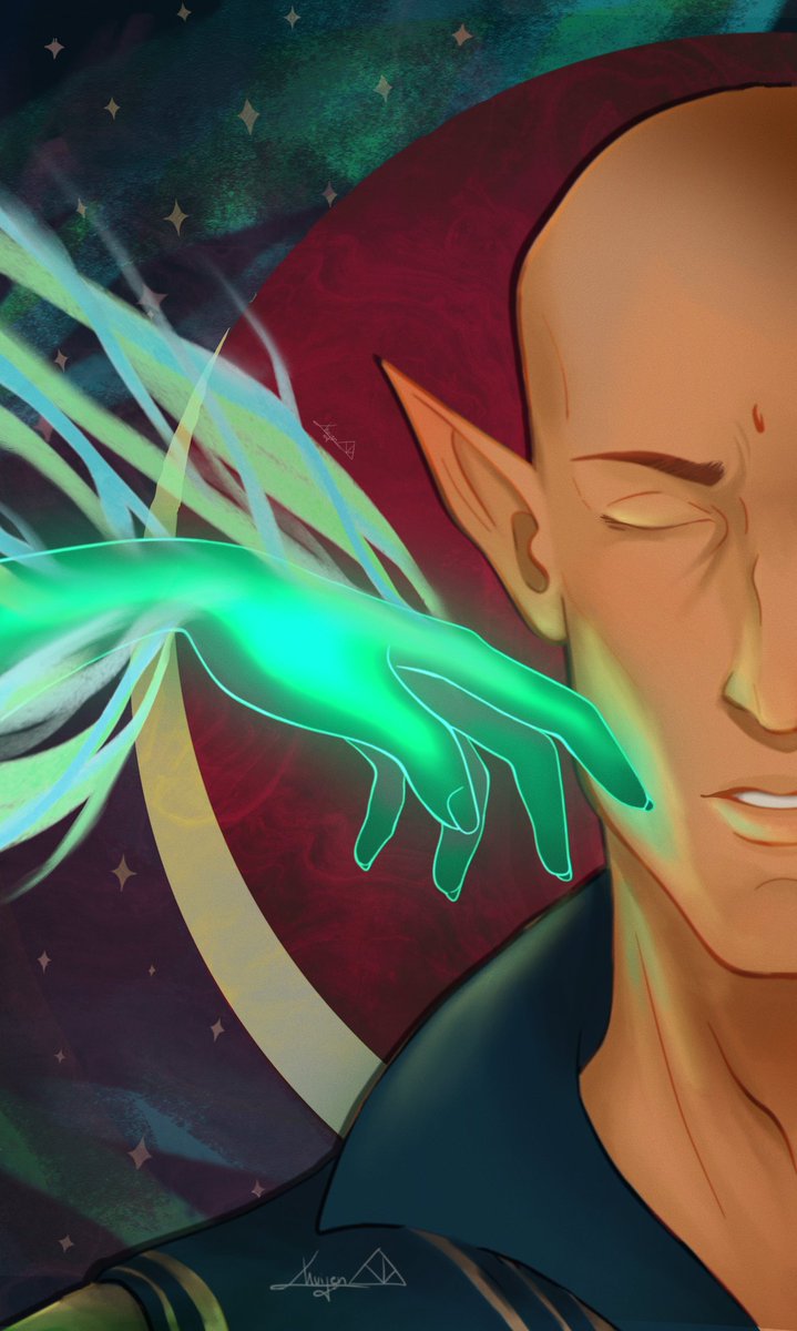 "The touch I long for" 

 I know I'm late for #DragonAgeDay but... Happy Dragon Age Day 🎊🎊

You can still get some great works in @unofficialdragonaged Tiltify Campaign ✨ Help Children in Palestine by getting cool DA stuff! ❗✴️❇️

Get this illustrations as print at <a href="/inprnt/">INPRNT</a>