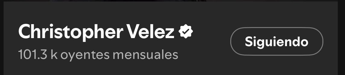 🎙️|| Christopher ha superado los 100K oyentes mensuales en Spotify 💚

#ChristopherVelez