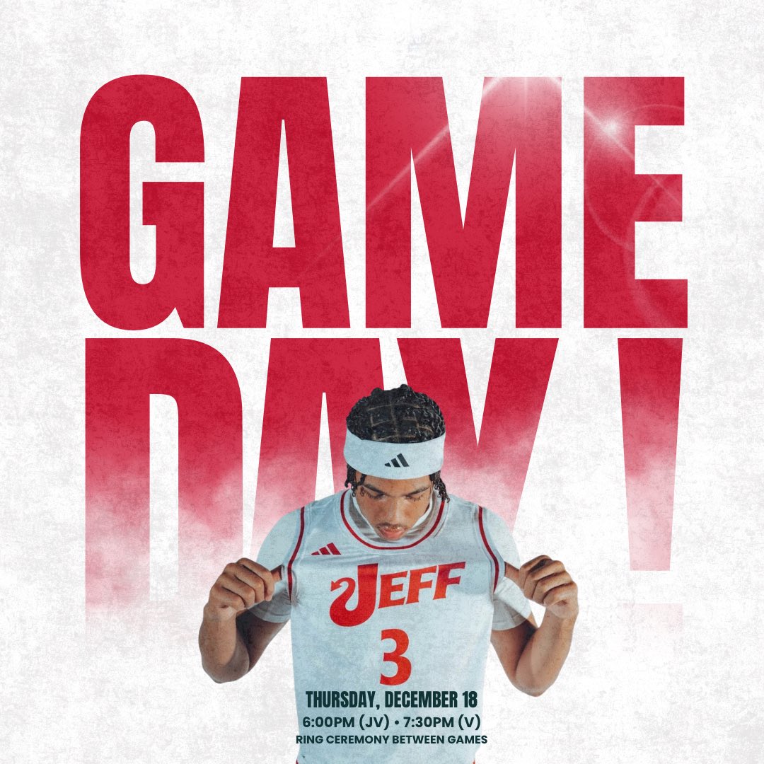 JeffBoysHoops's tweet photo. 🏀 G A M E   D A Y 

🆚 Silver Creek 
⏰ 6:00PM (JV) • 7:30PM (V)
🏟️ William S. Johnson Arena 
💍 Ring Ceremony following JV game https://t.co/0N6ByM36kA