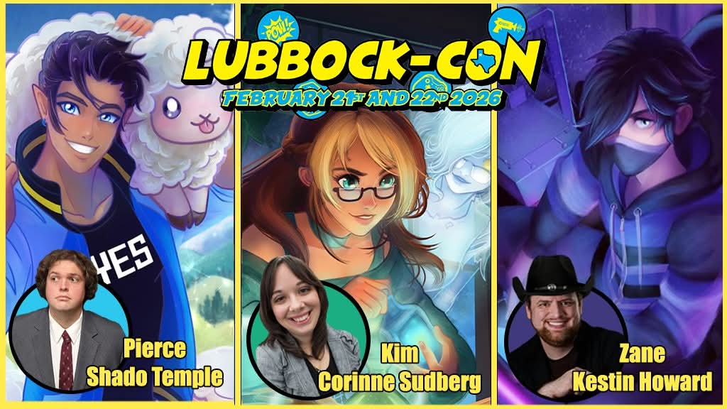 Megami33's tweet image. First con announcement for 2026! Meet some of the #Aphcrew at @LubbockCon Feb 21st - 22nd! We'll be there for their 10th year, with fun panels &amp;amp; stuff to sign! Don't be shy, come say hi to Pierce, Kimmy &amp;amp; Zane! 🩵💚🖤 #aphtwt #voiceactors #Aphmaumystreet lubbockcon.com