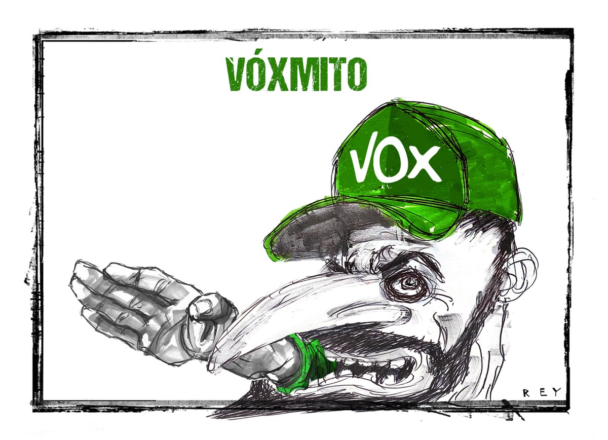 Un día después del homenaje a Robe Iniesta, Abascal dice en el mismo Palacio de Congresos de Plasencia que "aquí hay que desinfectar o echar agua bendita".
Viñeta <a href="/ReyDibujante/">Julio Rey</a>