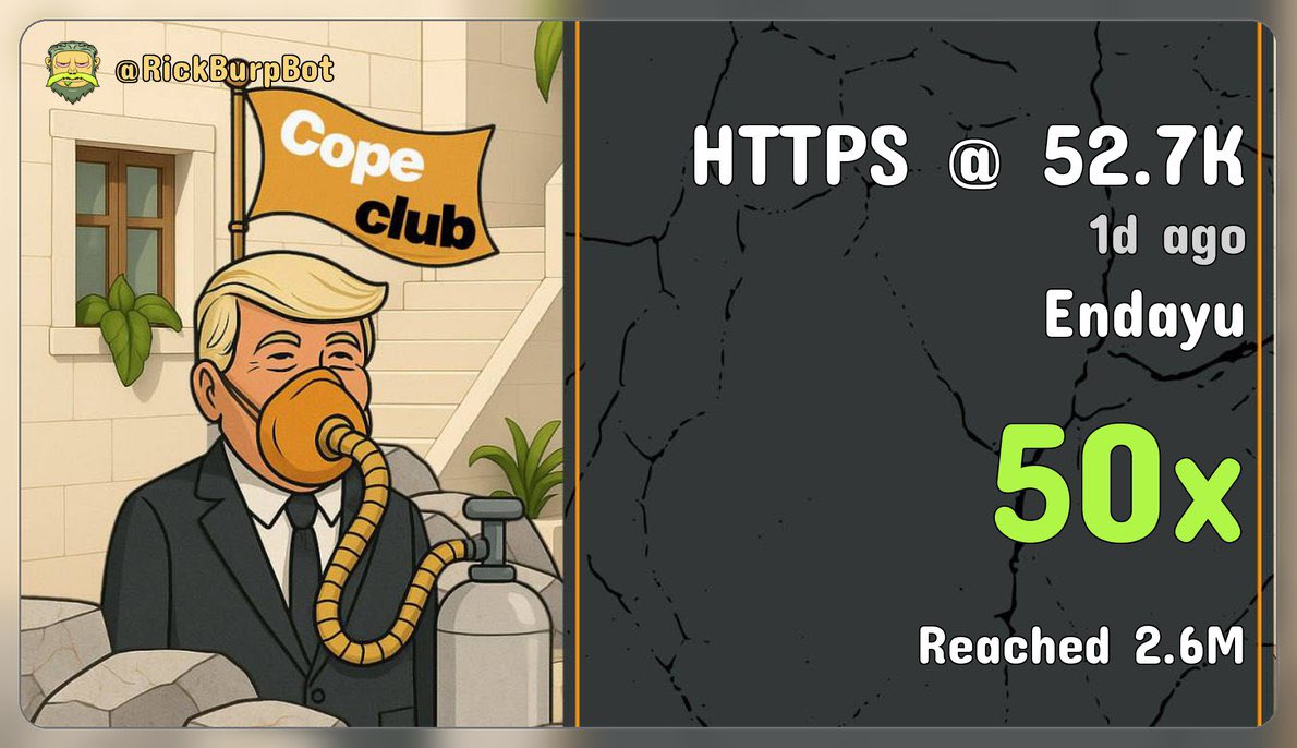 Update on $HTTPS

50x now on this gem after hitting a new ATH of 2.6 million marketcap!

7sGdNQSvUGpahh6qyXB3g5gsdK9FAzZM299KyCXspump