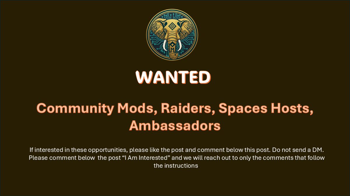 MulaCommunity's tweet image. Mods, Raiders, Hosts wanted. Follow instructions on flyer below.