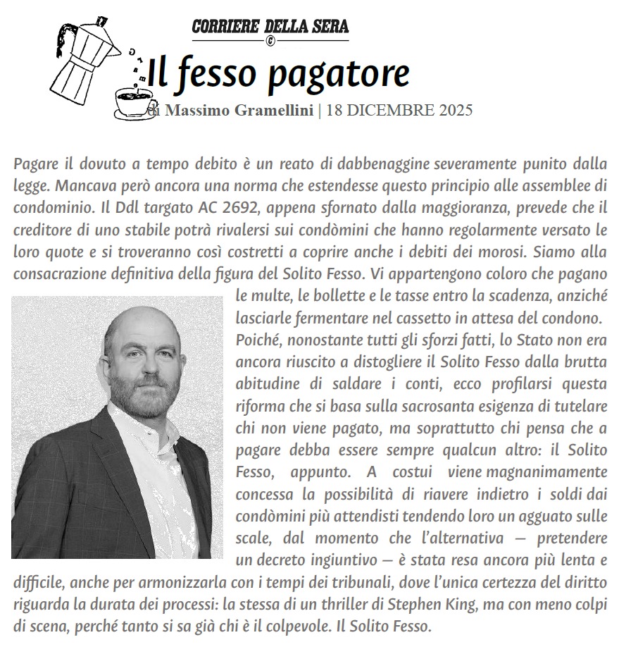 COLIZZIALMERICO's tweet photo. 🏘️ Riforma del #condominio: stangata per chi è in regola con i pagamenti, per i morosi pagano tutti. Nel disegno di legge, regole molto più stringenti sulla regolarità contabile e requisiti professionali per chi gestisce i #condomini. https://t.co/Vw2fWNgPuk