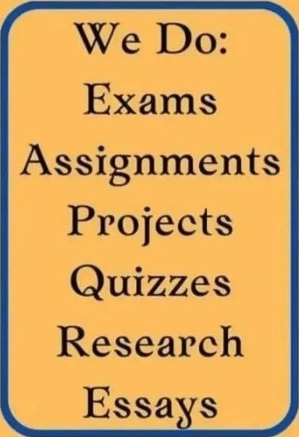 Legit_writers_1's tweet image. Unlock Your Academic Success with Us!
- Research
- Dissertation
- Thesis
- Proposal
-Online classes
- Lab reports
- Homework 
- Essays
- Projects
- Law
- Programming
- Business
- Math
- Accounting
- psychology 
- Finance
-Midterms
- Timed test
- Political science
- Anthropology