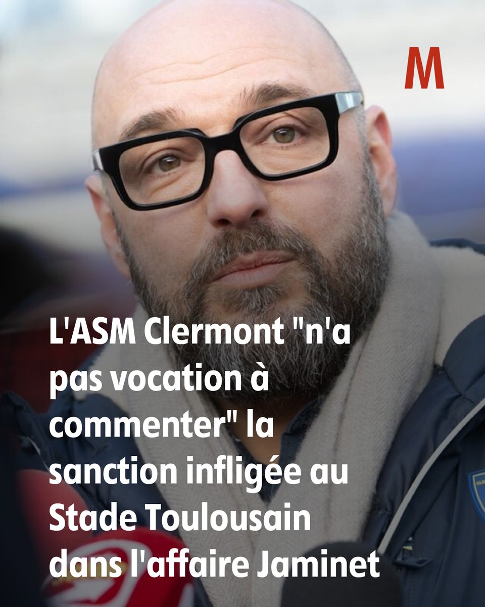 Comme la plupart des clubs de Top 14, l'ASM Clermont préfère ne pas commenter la sanction infligée par le Conseil de discipline du rugby français à l'égard du Stade Toulousain dans l'affaire Jaminet.
➡️ l.lamontagne.fr/Wmw