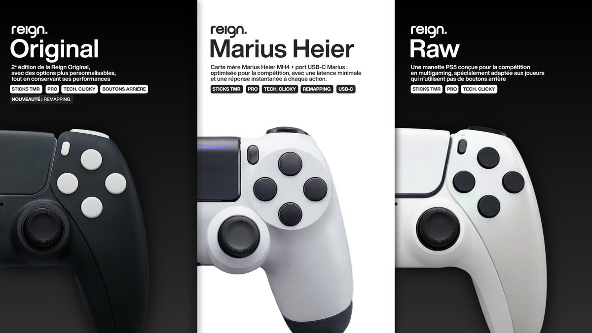 🚨 DROP#2 🚨

📦Voici les détails de notre prochain drop, disponible très bientôt :

1⃣ reign Original 
2ᵉ édition de la Reign Original, avec des options plus personnalisables, tout en conservant ses performances

2⃣ reign Marius Heier
Carte mère Marius Heier MH4 + USB-C Marius