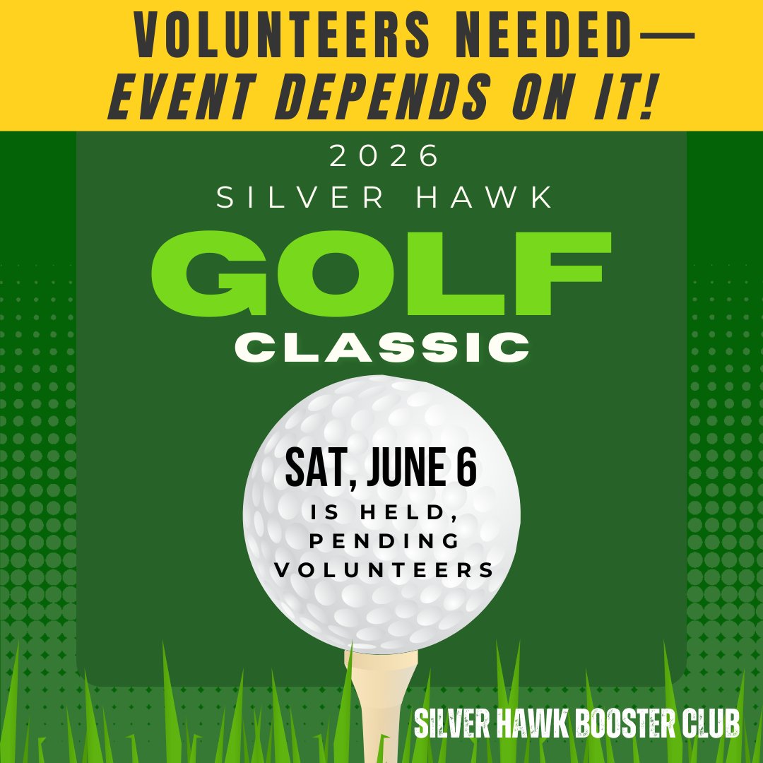SilverHawksBC's tweet image. Vision: Host a #LSWBooster golf tournament to fundraise for the needs of Hawk student-athletes.

🚨We need your help to make it a reality!🚨

Learn more: conta.cc/4a7UJRK
Email [treasurer@silverhawkbooster.com] to join the volunteer team! Many hands will make light work!🙌
