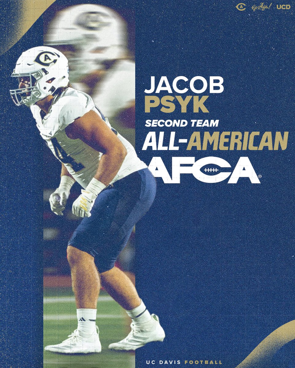 🇺🇸🏆🇺🇸

With his spectacular season on the line, Jacob Psyk is now a 3️⃣-time 𝗔𝗟𝗟-𝗔𝗠𝗘𝗥𝗜𝗖𝗔𝗡 earning <a href="/WeAreAFCA/">AFCA</a> Second Team honors!! 👏👏

#GoAgs | #Shredville