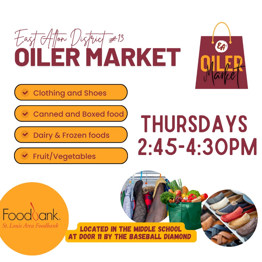 The Oiler Market will be open today from 2:45-4:30 with some special holiday food items.  We hope to see you there!  The market will be closed over the break and reopen on January 8th.
