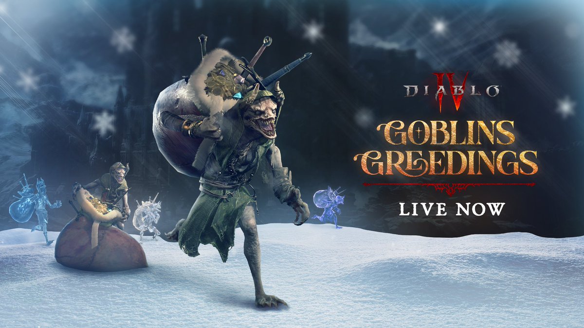 Diablo's tweet image. 🎁  Goblins Greedings is LIVE NOW in Sanctuary until 1/6.