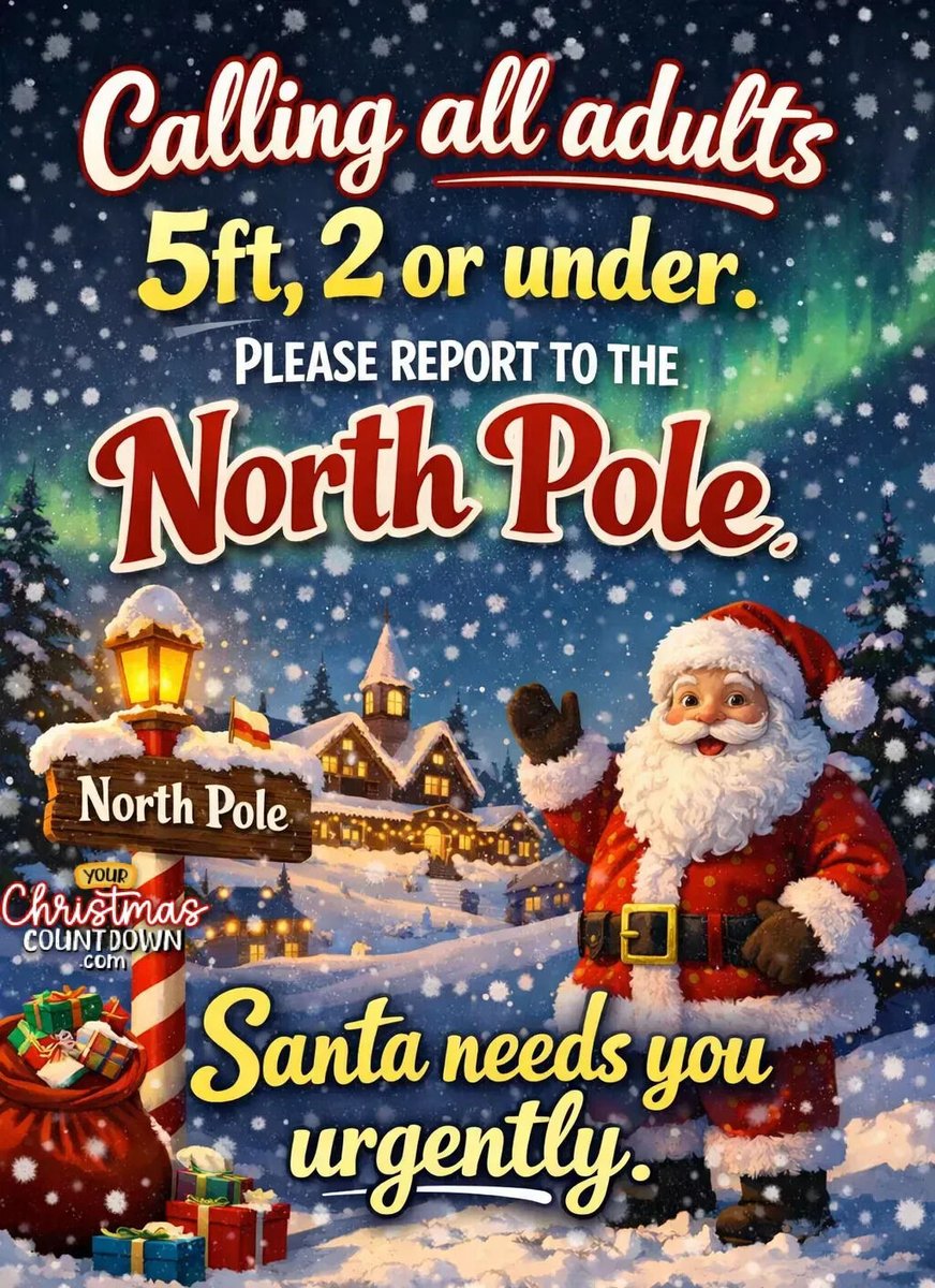 christmas_clock's tweet photo. Under 5ft, 2? Santa needs you! 🎅
🕒 https://t.co/08kJVAWqc2 🎄🎅 https://t.co/gJzUBNb9BH