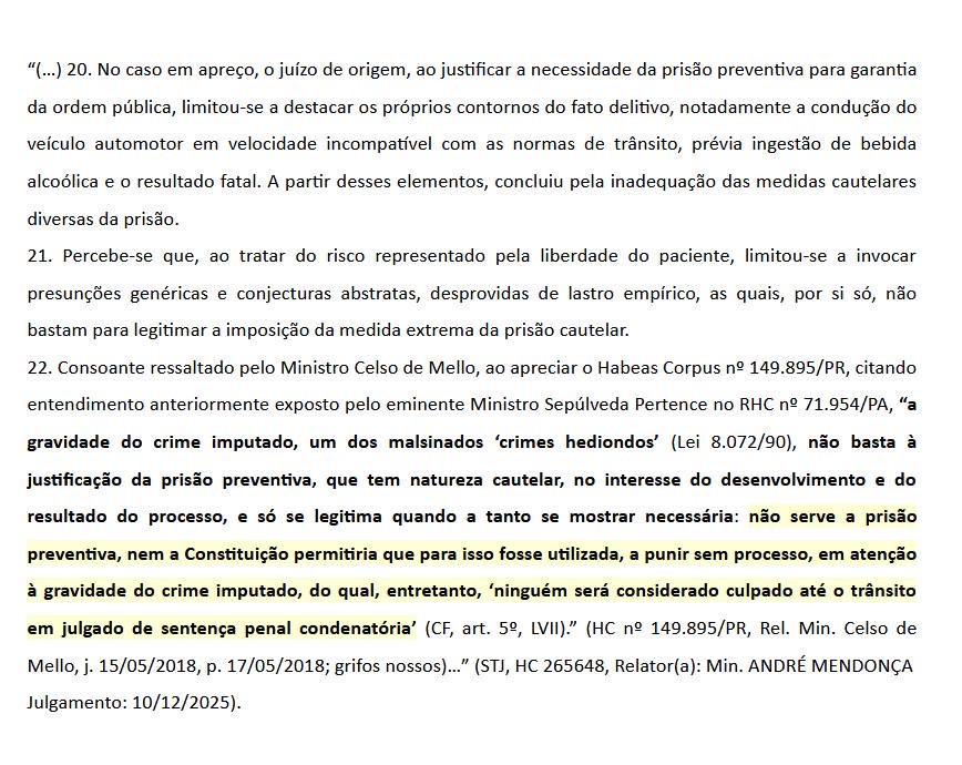 marcelomansour4's tweet photo. 🚨🚨🚨🚨🚨🚨🚨🚨🚨🚨🚨🚨🚨

STF decide que a prévia ingestão de bebida alcoólica, somada ao excesso de velocidade e o resultado morte, não constituem razões suficientes para a decretação da Prisão Preventiva. https://t.co/f19sZCtHNF