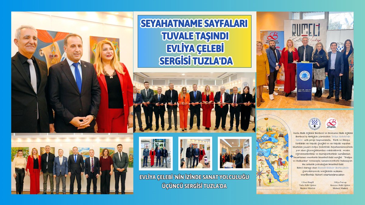 SelamTuzlaGaste's tweet photo. 🔴SEYAHATNAME SAYFALARI TUVALE TAŞINDI: EVLİYA ÇELEBİ SERGİSİ TUZLA’DA

📌EVLİYA ÇELEBİ’NİN İZİNDE SANAT YOLCULUĞU: ÜÇÜNCÜ SERGİSİ TUZLA’DA

🔴17. YÜZYILDAN GÜNÜMÜZE: EVLİYA ÇELEBİ SEYAHATNAMESİ RESİMLE HAYAT BULDU

📌DÖRT ASIR ÖNCE YAZILDI, BUGÜN RESMEDİLDİ: EVLİYA ÇELEBİ TUZLA’DA

🔴BİR RÜYADAN BİR SERGİYE: EVLİYA ÇELEBİ’NİN İZİNDE SANAT YOLCULUĞU

🗞HABERİN TÜM DETAYLARI İÇİN LİNKİ TIKLAYIN HABERİNİZ OLSUN: https://t.co/FUGjkN4LoA

@Yusuf__Tekin 
@uhguney
@sevcan_bilir
@metincangir
@CihanBi10692497
@TuzlaHEM