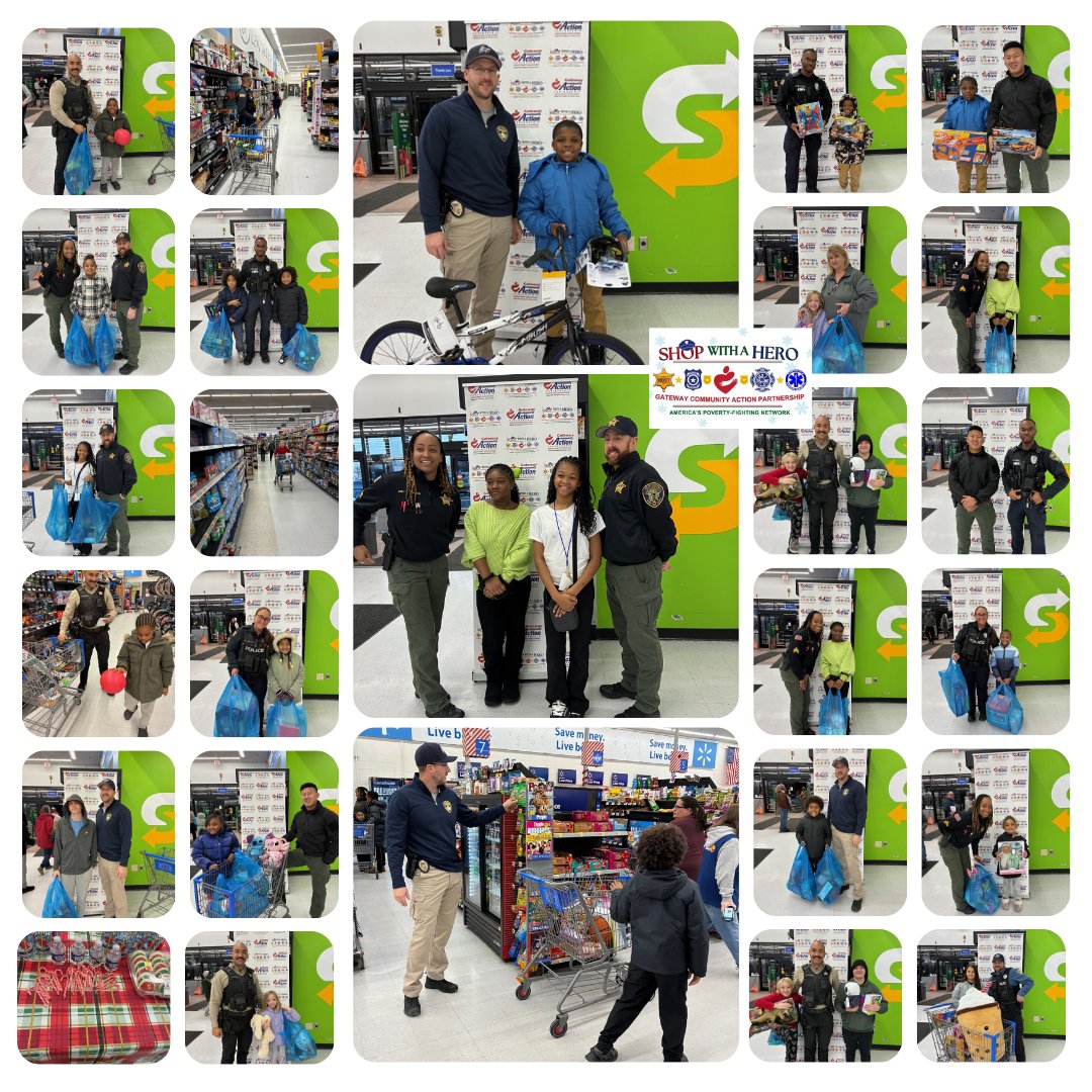 At the second stop of Gateway's 2025 Shop with a Hero program, officers from the Carney's Point and Pennsville Police Departments and the Salem County Sheriff's Department joined volunteers from Atlantic City Electric at the Pennsville Walmart to brighten the holidays.