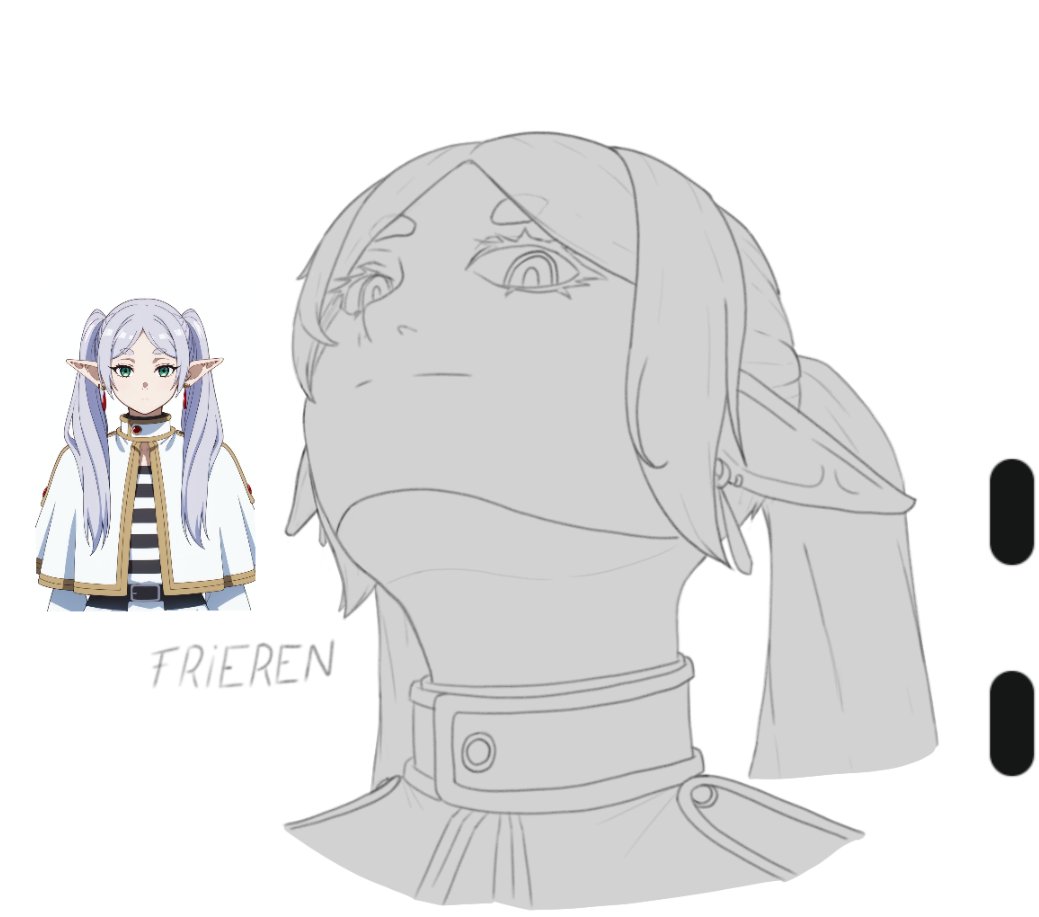 Doppelganger613's tweet photo. I also tried the Frieren drawing, I was doubtful of what was the objetive if she is raising her head or the camera looking from below https://t.co/2cAIWl24Hs