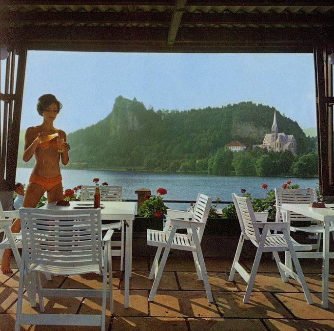 Vacation at Lake Bled, Slovenia, 1950s.