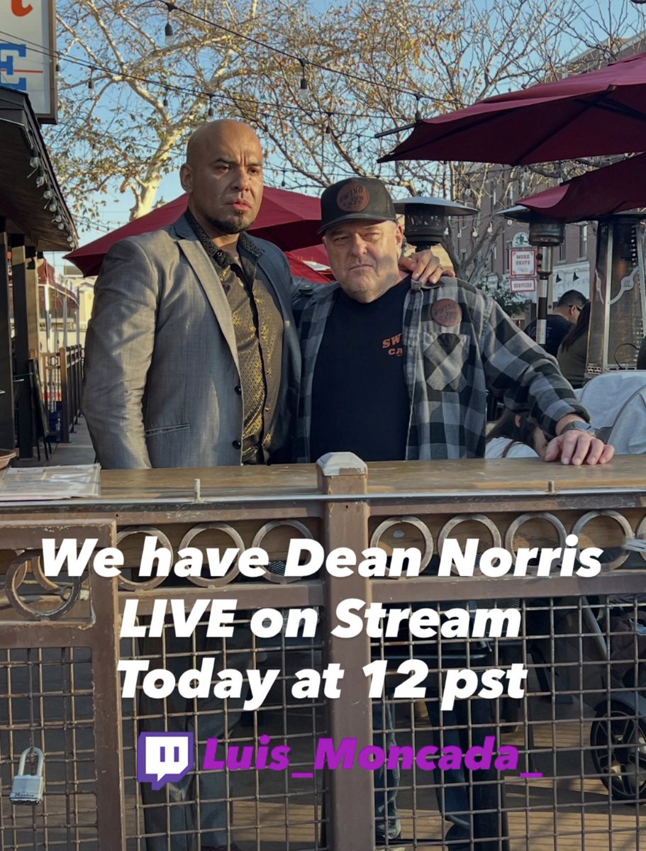 LuisMoncada77's tweet photo. Dean Norris AKA Hank Schrader will be joining us for a Q&amp;A Live Today at 12 pst.

https://t.co/pMgWfm9lKb https://t.co/ghF1VR0R3C