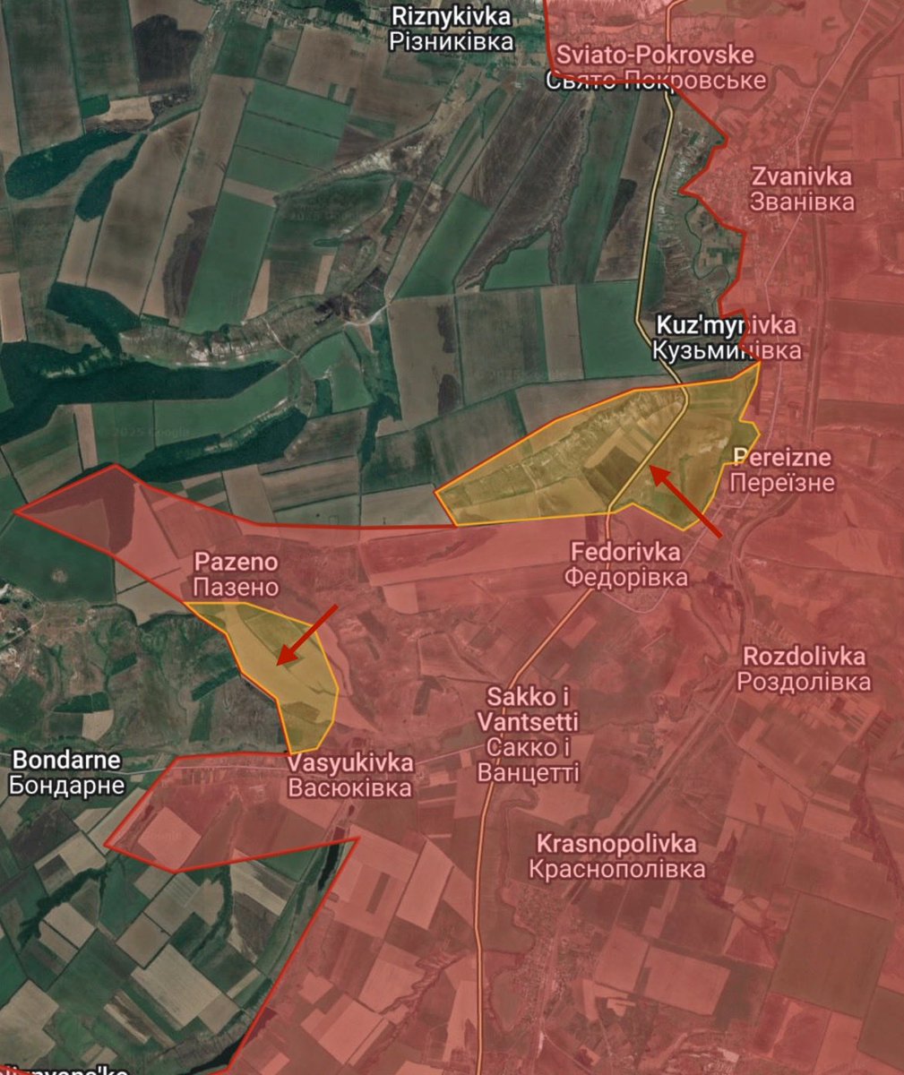 CKMapss's tweet image. 🇺🇦🇷🇺Ukraine war update
- Siversk front
- +3.13 sq miles to Russia
- Russian forces have expanded there zone of control, advancing in between Pazeno and Vasyukivka. The Russians have also started advancing north of Fedorivka