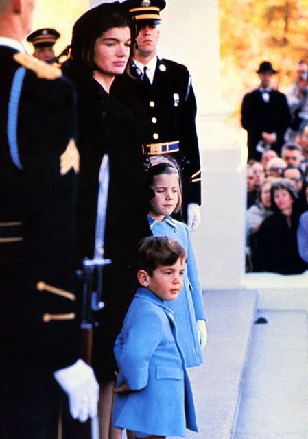 Jacqueline Kennedy and her children, North Portico, White House, two days after JFK's assassination in 1963:
