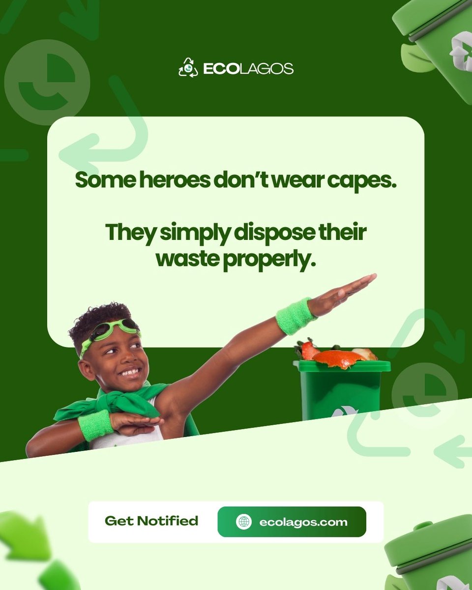 Not every heroes wear capes, most of them just dispose their waste properly.

Be part of superheroes today!

#ecolagos #lagos