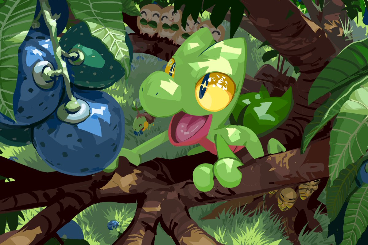 twosipsofbleach's tweet image. Lil treeko piece i did for a friend