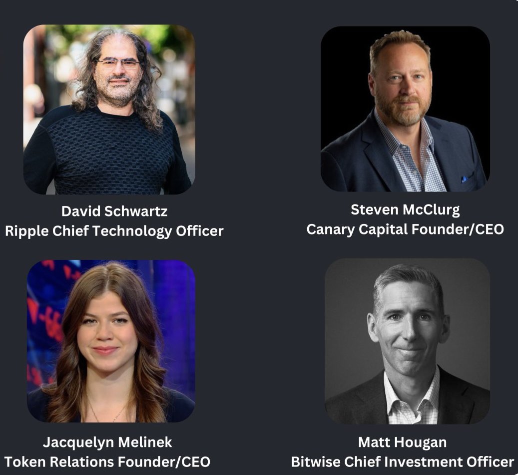 XRP Ecosystem Webinar X LIVESTREAM: December 19, 10AM EST • David Schwartz  — Ripple Chief Technology Officer • Steven McClurg — Canary Capital  Founder/CEO • Jacquelyn Melinek — Token Relations Founder/CEO •