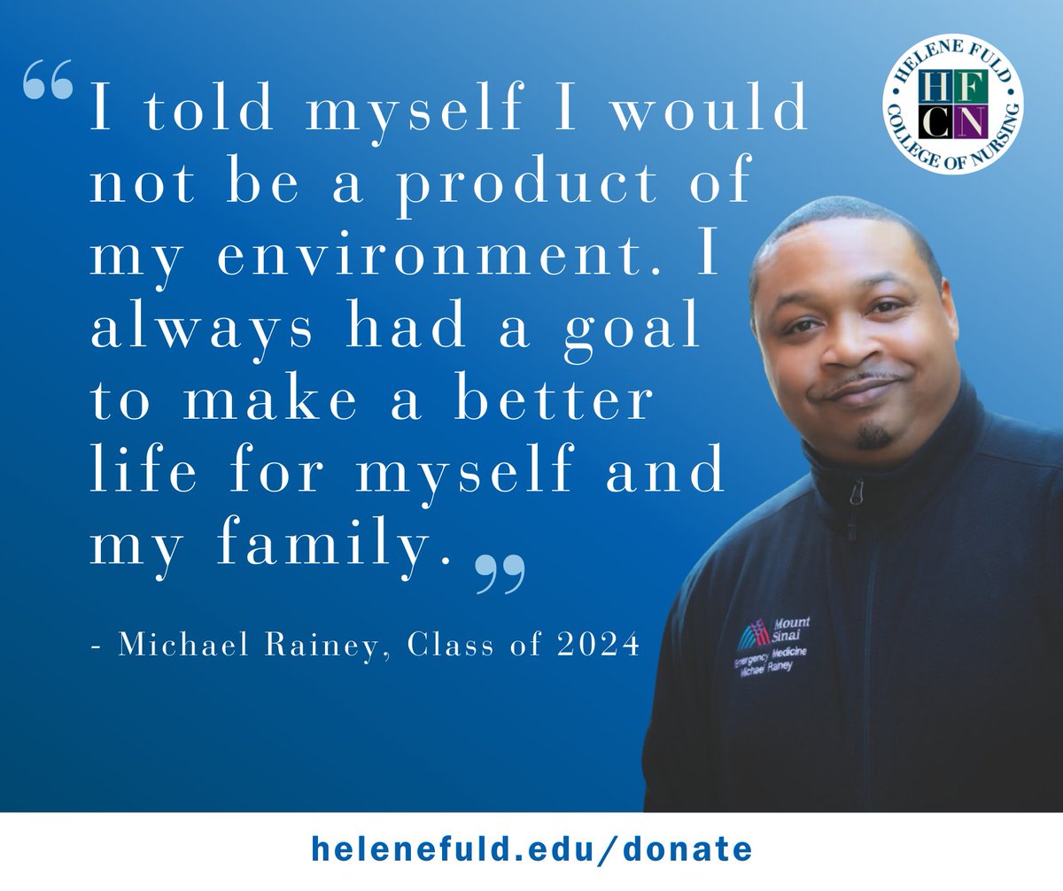 HeleneFuld's tweet photo. For 80 years, HFCN has helped students like Michael Rainey overcome barriers and step into nursing careers. Your support fuels the next generation. 💙
Give today: https://t.co/lDFTsKt6ar
#FuelTheFuture #SupportNurses https://t.co/FGG3CsBkvx