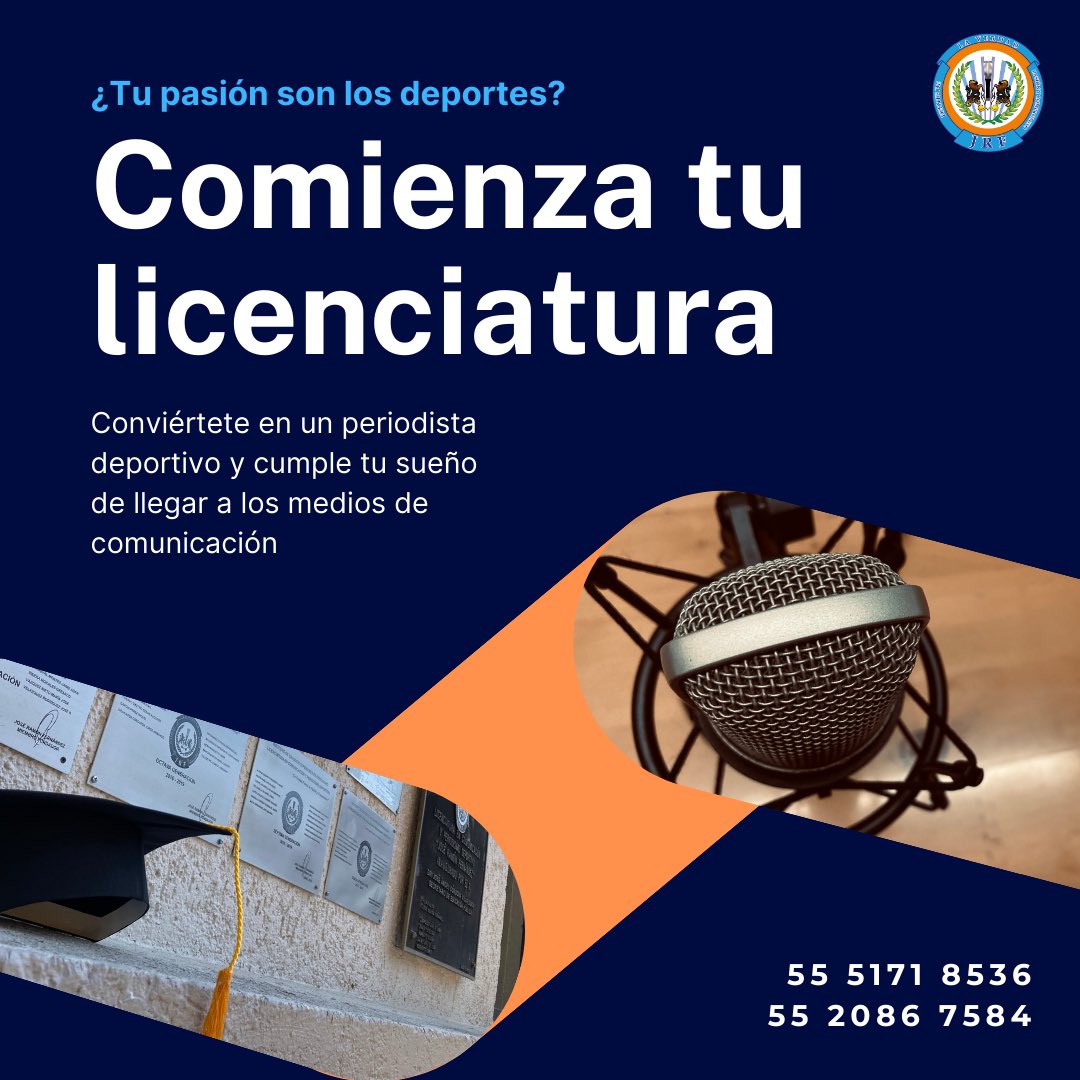 ¿Te gustaría vivir la experiencia del Periodismo Deportivo al máximo? ¡Aún estás a tiempo! Nosotros somos lo únicos que podemos hacer ese sueño realidad. 

¡Ven e inscríbete a nuestra licenciatura! ¡Comenzamos en Enero!

Informes aquí: 📞 55 5171 8536 📱55 2086 7584