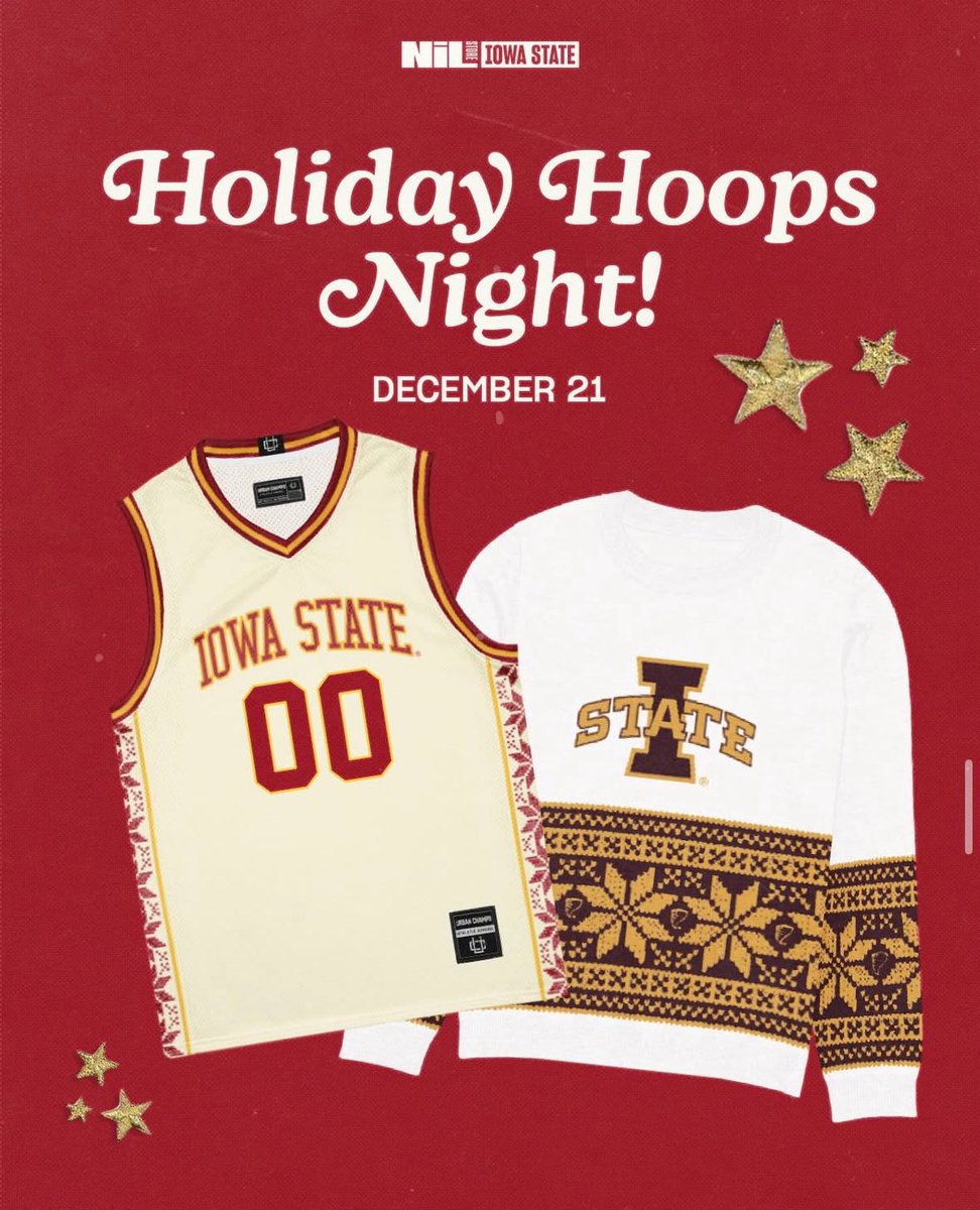 IowaStNILStore's tweet image. ‘Tis the season for Cyclone hoops 🎄🏀 Holiday Hoops Night is almost here!! grab your festive fit and get ready for a night of buckets.

#cyclonenation #cyclonebasketball #cyclonembb #cyclonewbb #holidayhoops