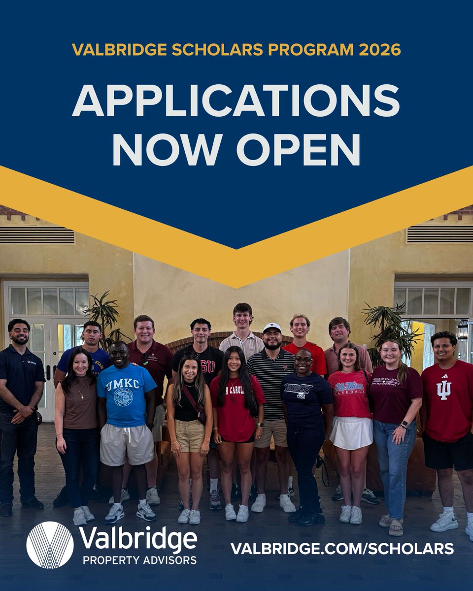 Applications for the 2026 Valbridge Scholars Program are now open!

We’re investing in the next generation of appraisal professionals through mentorship, hands-on experience, and advanced training. This is more than a job — it’s your pathway to excellence. 
#ValbridgeScholars