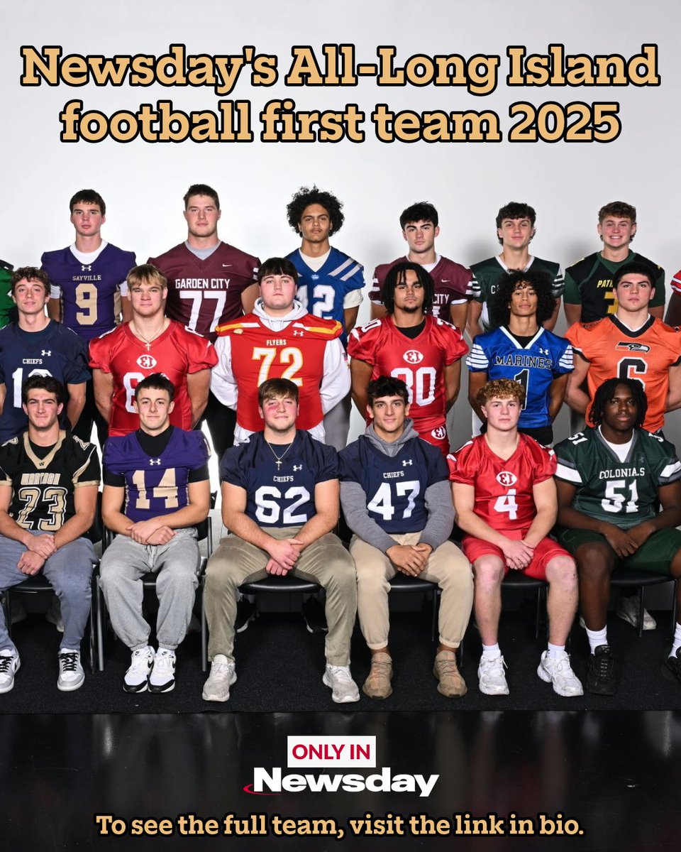 NewsdayHSsports's tweet photo. These guys were the best of the best on Long Island this high school football season, making them worthy of the All-Long Island football first team honor.

To see the full team, including Newsday’s players of the year: https://t.co/OAD0a0hj4J
(Photo Credit: Dawn McCormick) https://t.co/EqN21QAiO2