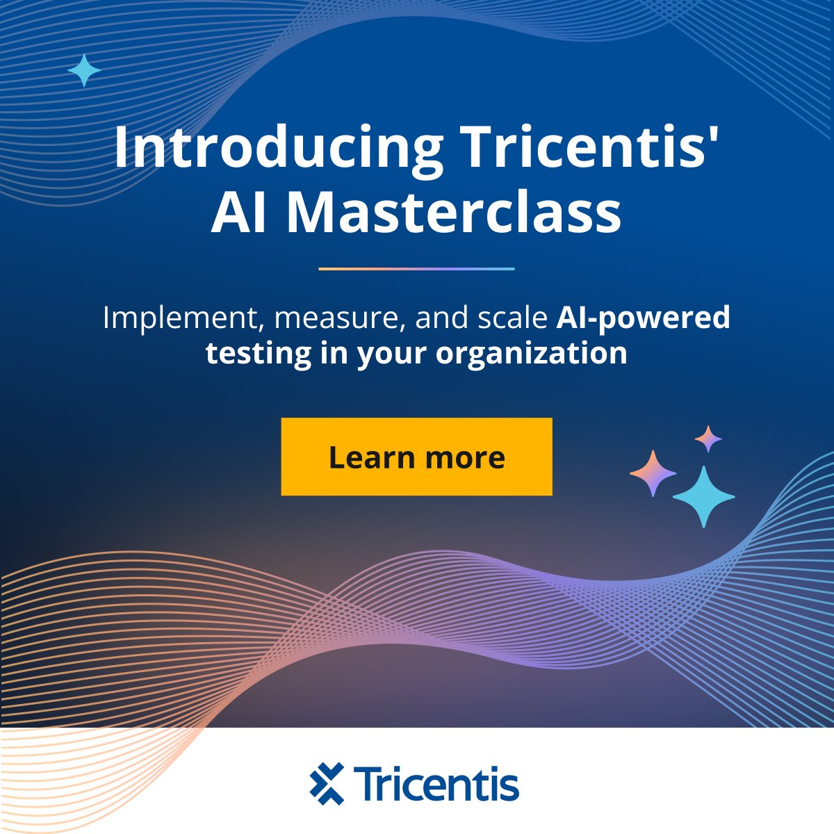 Tricentis's tweet photo. 🥁 Introducing Tricentis' AI Masterclass webinar series! 

Whether you’re just starting to evaluate AI-powered testing tools or scaling agentic testing across your organization, this series is for you!

Learn more: https://t.co/vBD99n3UbW

#AI #AgenticAI #AIAgent https://t.co/uSZAczciqH