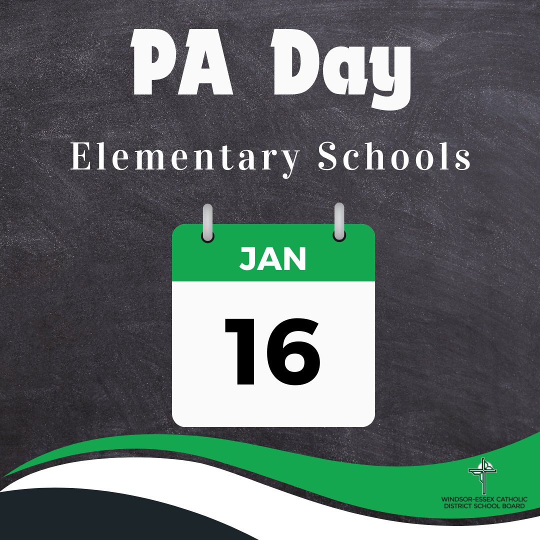 WECDSB's tweet image. Friendly reminder: Tomorrow is a PA Day for elementary schools. #PADay #ElementarySchool
