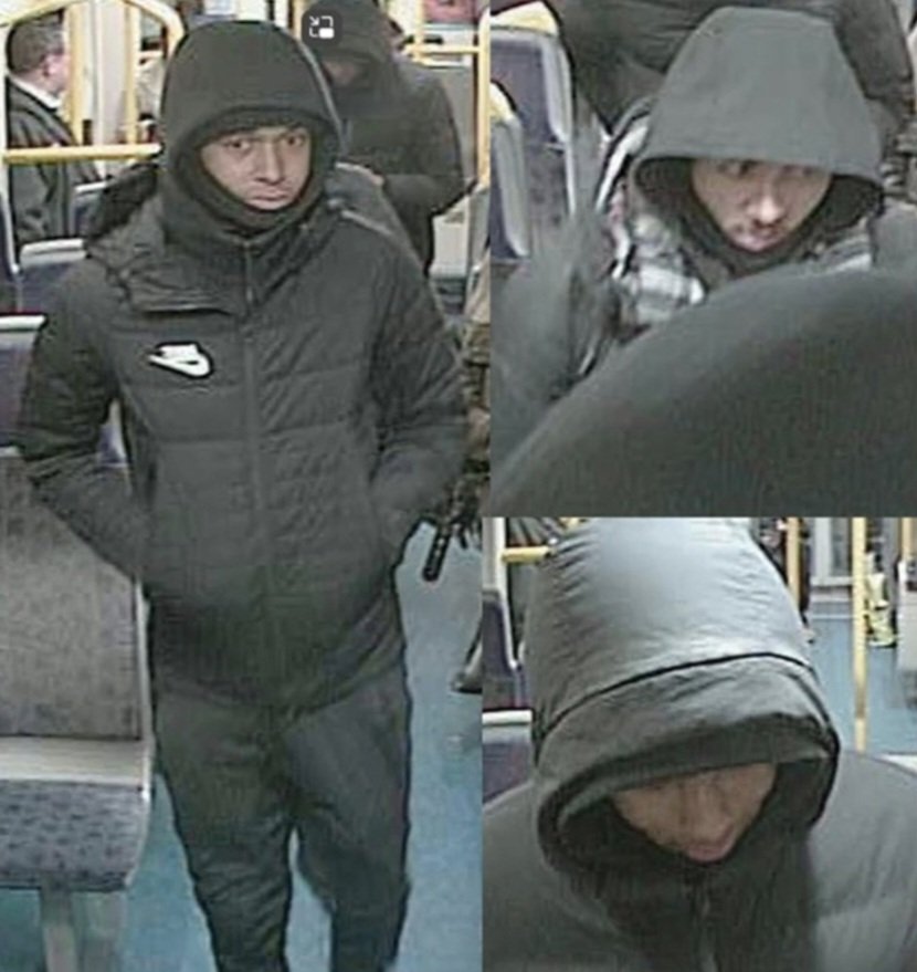 Do you recognise these men?

British Transport Police officers investigating the robbery of a man have released these CCTV images in connection.

On Friday 21 November, at around 7.45pm on-board a train from Elmers End to Eden Park, three men boarded and sat next to and behind