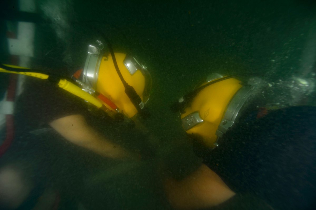 DiveKirbyMorgan's tweet image. #MilitaryMonday

CTF 56 Capt. Jim McGovern participates in a familiarization dive using the Kirby Morgan KM 37 at Naval Activity Support Bahrain, supporting 5th Fleet operations.

📸 by Petty Officer 2nd Class John Paul Kotara II